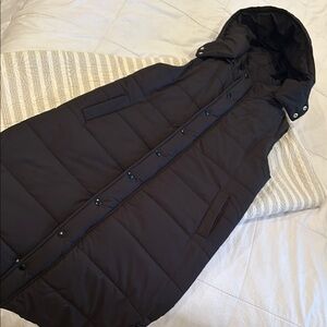 Black Puffer Vest with Hood